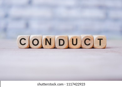Conduct Word Written On Wood Block