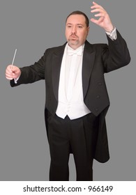 Conductor Isolated Against A Gray Background.