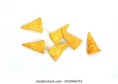 cone corn chips isolated on white background