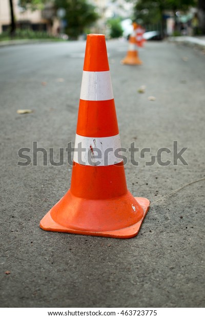 The cone on the\
road