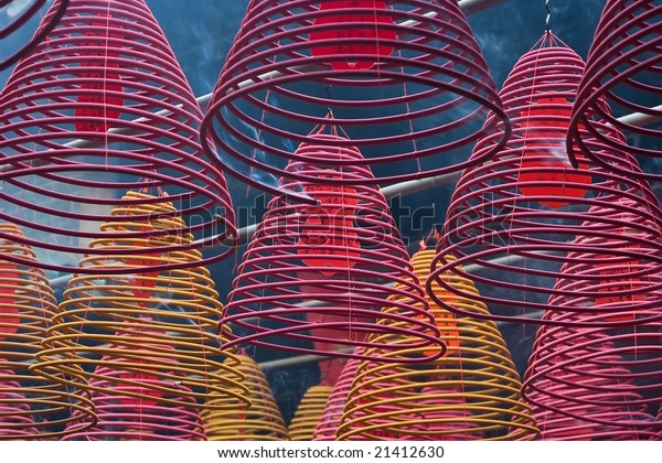 Cones Incense Burners Hooked Ceiling Chinese Religion