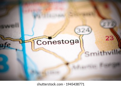 Conestoga. Pennsylvania. USA on a geography map