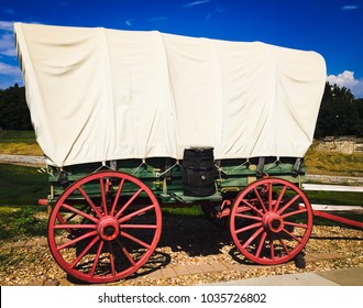 Conestoga Wagon On The Prairie In Kansas