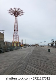 Coney Island boardwalk during the corona virus