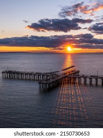 Coney Island Pier At Sunset