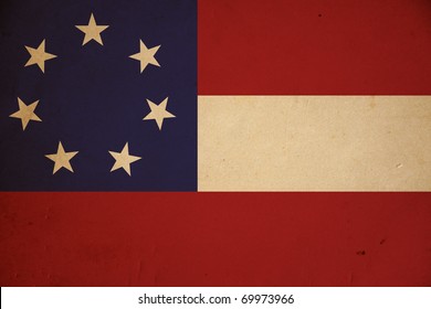 Confederate Army's First National Flag. Vintage Background.