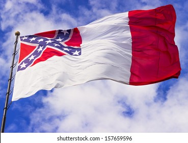 Confederate Flag Flying In The Wind 