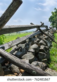 Confederate Rock Breastworks And Rail Fence On Seminary Ridge In Gettysburg
