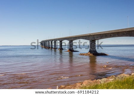 The Confederation Bridge linking New Brunswick to Prine Edward Island.