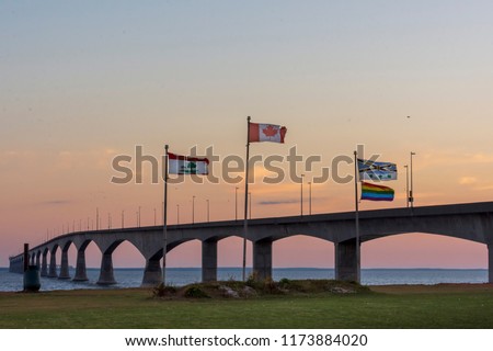 Confederation bridge at sunset