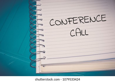 Conference Call Word Written On White Paper