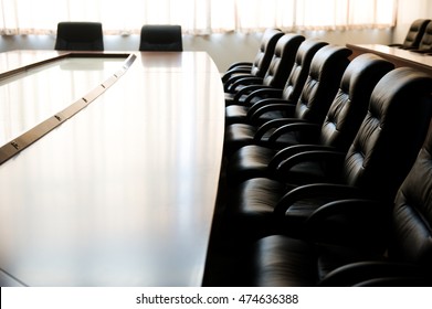 Conference table and chairs in meeting room 