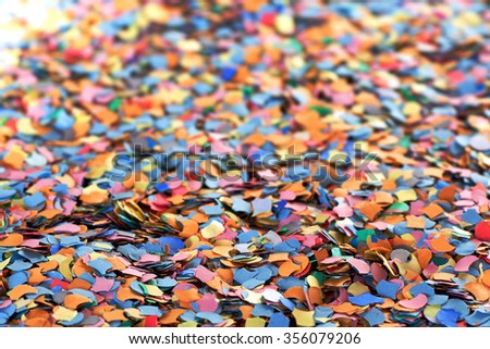 A lot of confetti as background