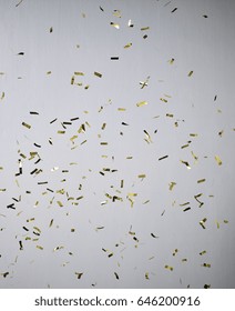 Confetti Floating On Isolated White Background