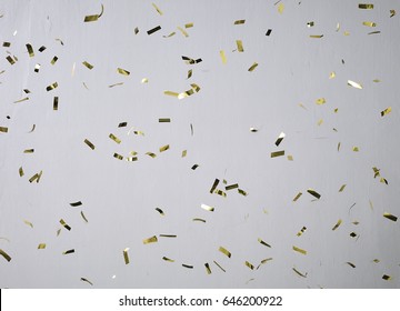 Confetti Floating On Isolated White Background