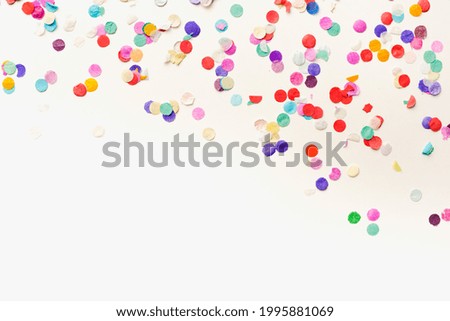 confetti on white background, colored confetti, colored background 