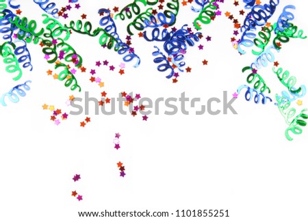 confetti party colorful frame background isolaed