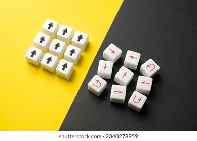 Confidence and uncertainty. Concept of insecurity and disunity. Communication and coordination. Be efficient, productive, and cohesive. Well and poorly organized groups