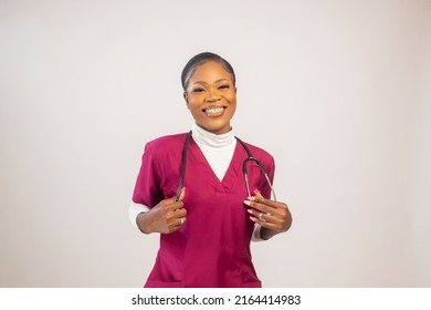 Confident African American Female Surgeon - Isolated