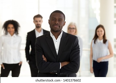 Confident African American Leader Boss Employees Stock Photo 1401378602 ...