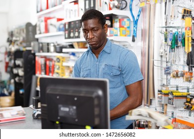 Confident African American Salesman Working On Stock Photo 1472656082 ...