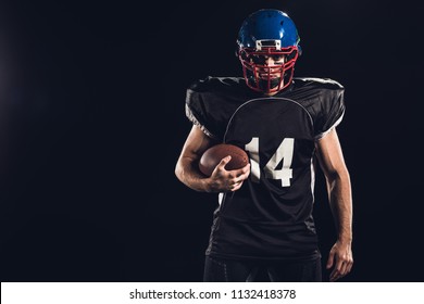 Confident American Football Player Holding Ball Stock Photo 1132418378 ...