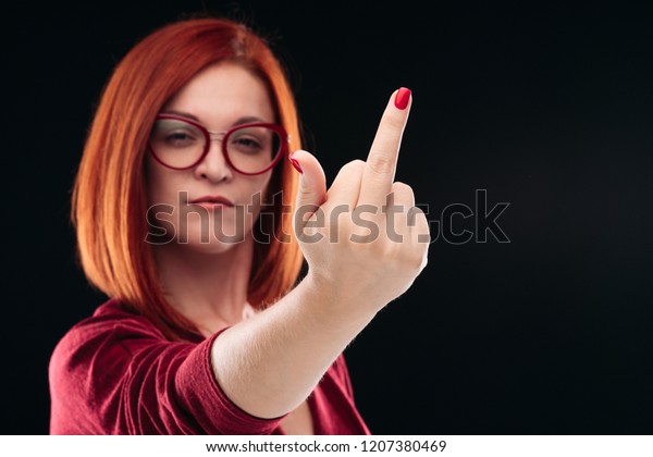 Confident Angry Red Haired Girl Short Stock Photo Edit Now 1207380469