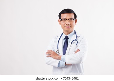 Confident Asian Male Doctor Isolated