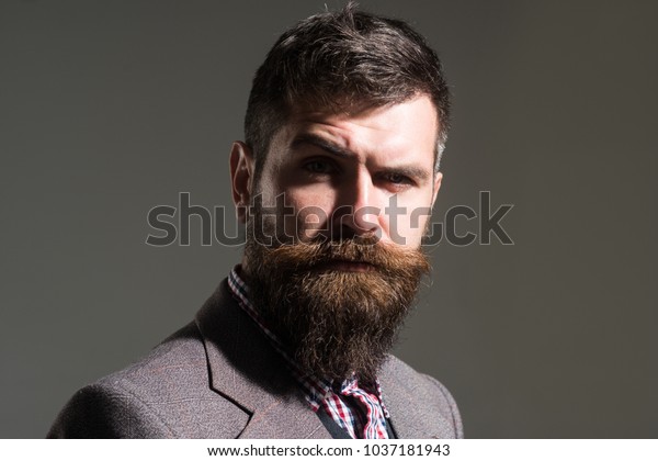 Confident Bearded Man Stylish Retro Clothes Stock Photo Edit Now