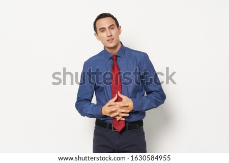 Confident business man and emotional man in shirt with tie Self-confidence