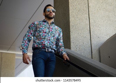 Confident Business Man Wearing Flamboyant Shirt Stock Photo Edit Now