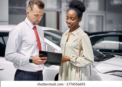 Friendly Caucasian Salesman Talks Black Customer Stock Photo (Edit Now ...