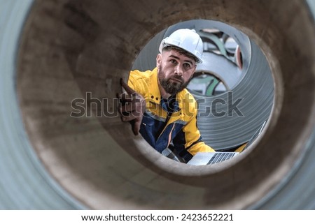 Similar – Image, Stock Photo A happy miner inside a mine in Cerro de Paso