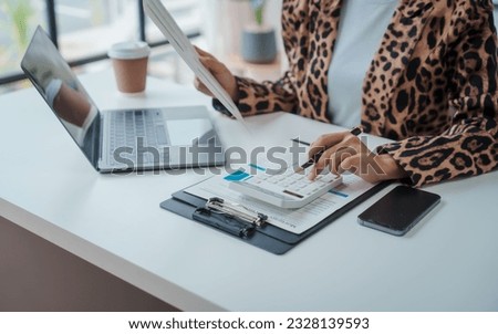 Confident Female CEO Analyze Financial Projects. Intraday stock trader businesswoman working at desk, Dividend, Stock Broker, Windfall, Initial public offering (IPO), Mutual Fund, Capital, par price