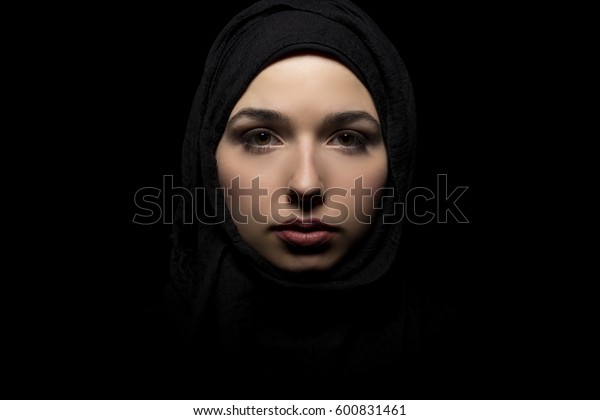 Confident Female Wearing Black Hijab Conservative Stock Photo (Edit Now ...