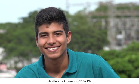 Confident Happy Smiling Teen Hispanic Boy