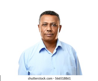 Confident Indian Teacher On White Background