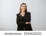 Confident Professional Woman in Black Blazer