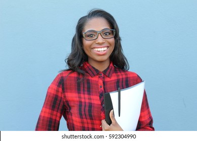 Confident smart young black female