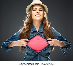 Aggressive Woman Ripping Clothes Concept Screaming Stock Photo Edit Now