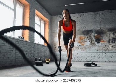 Confident Young African Woman Exercising Battle Stock Photo 2187439575 ...