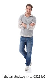 man wearing jeans and shirt