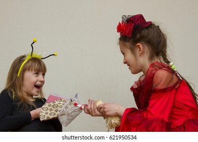 The Conflict Between Two Sisters. The Kids Are Fighting, Fight Over For Toy