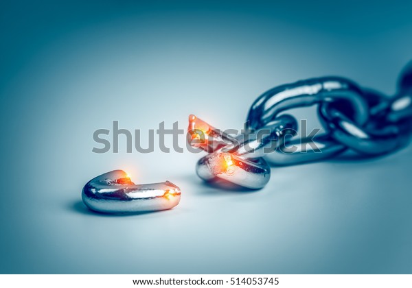conflict in
business concept with broken
chain