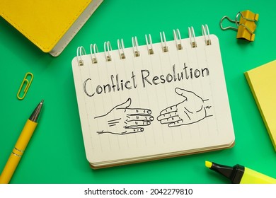 Conflict Resolution Is Shown On A Business Photo Using The Text