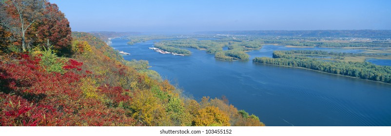 Confluence Of Mississippi And Wisconsin Rivers, Iowa
