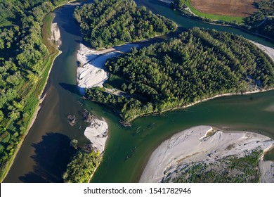 Confluence Of Mura And Drava Rivers