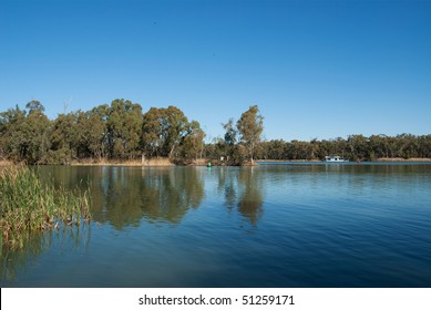 Confluence of Murray and Darling Rivers at Wentworth, Australia. This is the largest river system in Australia - Shutterstock ID 51259171