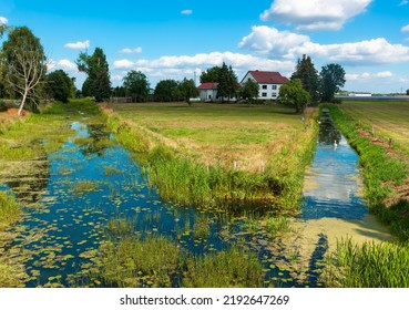 Confluence Of Two Water Channels In Calvorde, Sachsen-Anhalt, Germany