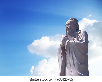 Confucius Statue With Sky Background